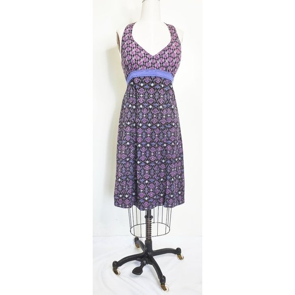 Athleta Womens Pack Everywhere Lilac Ikat Halter Dress 8 - Picture 2 of 14